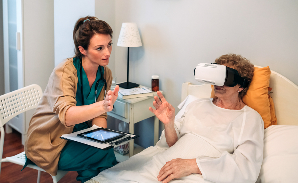 virtual reality technology used with a patient