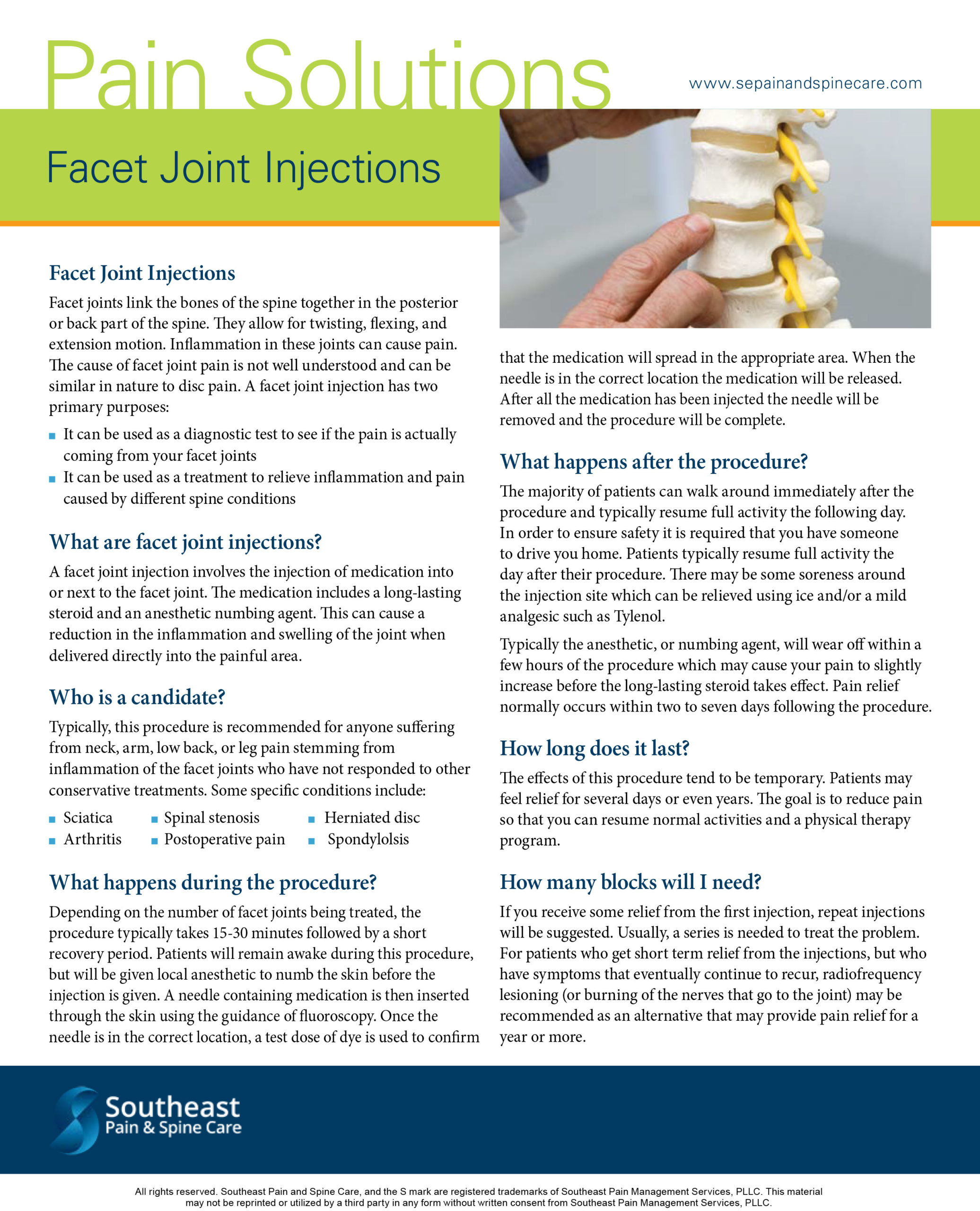 Facet Joint Injections