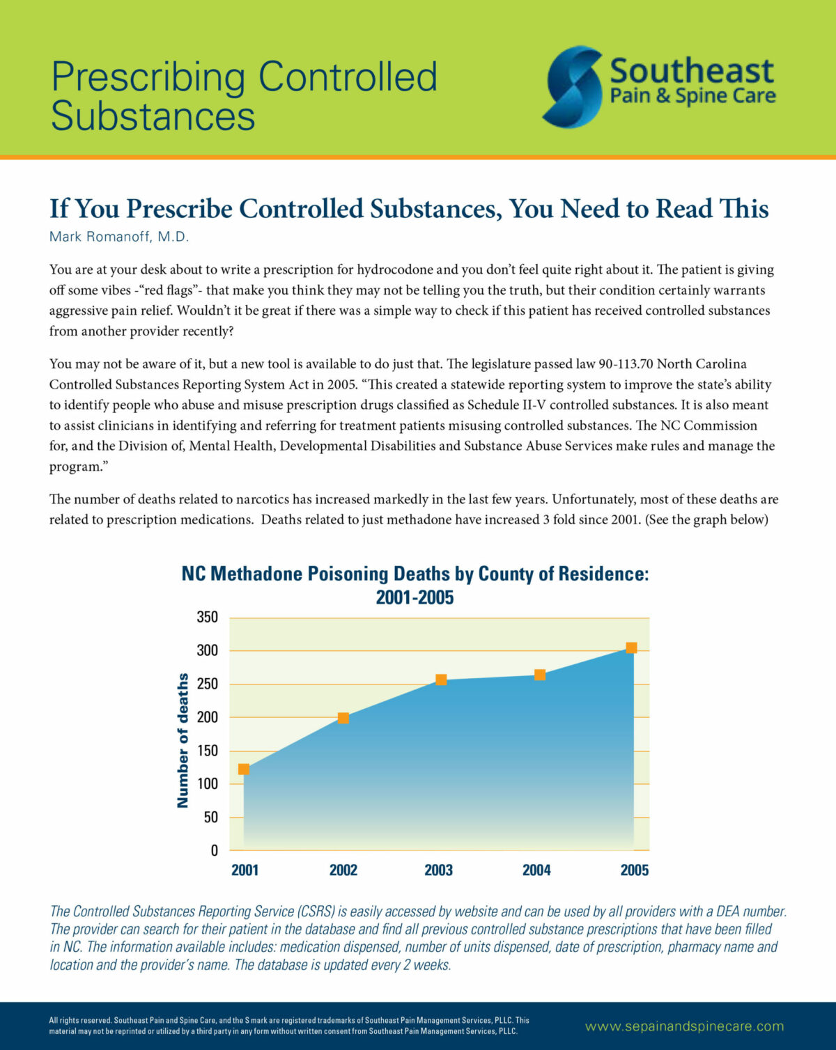 Referring Physician Information Southeast Pain & Spine Care