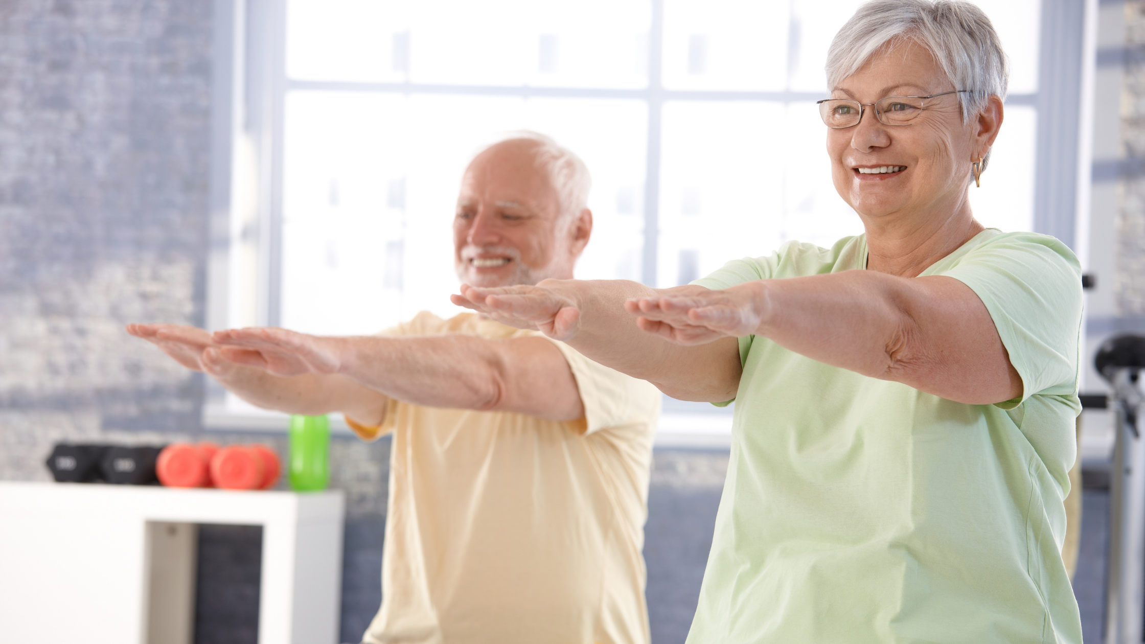 older couple with neuropathic pain exercising