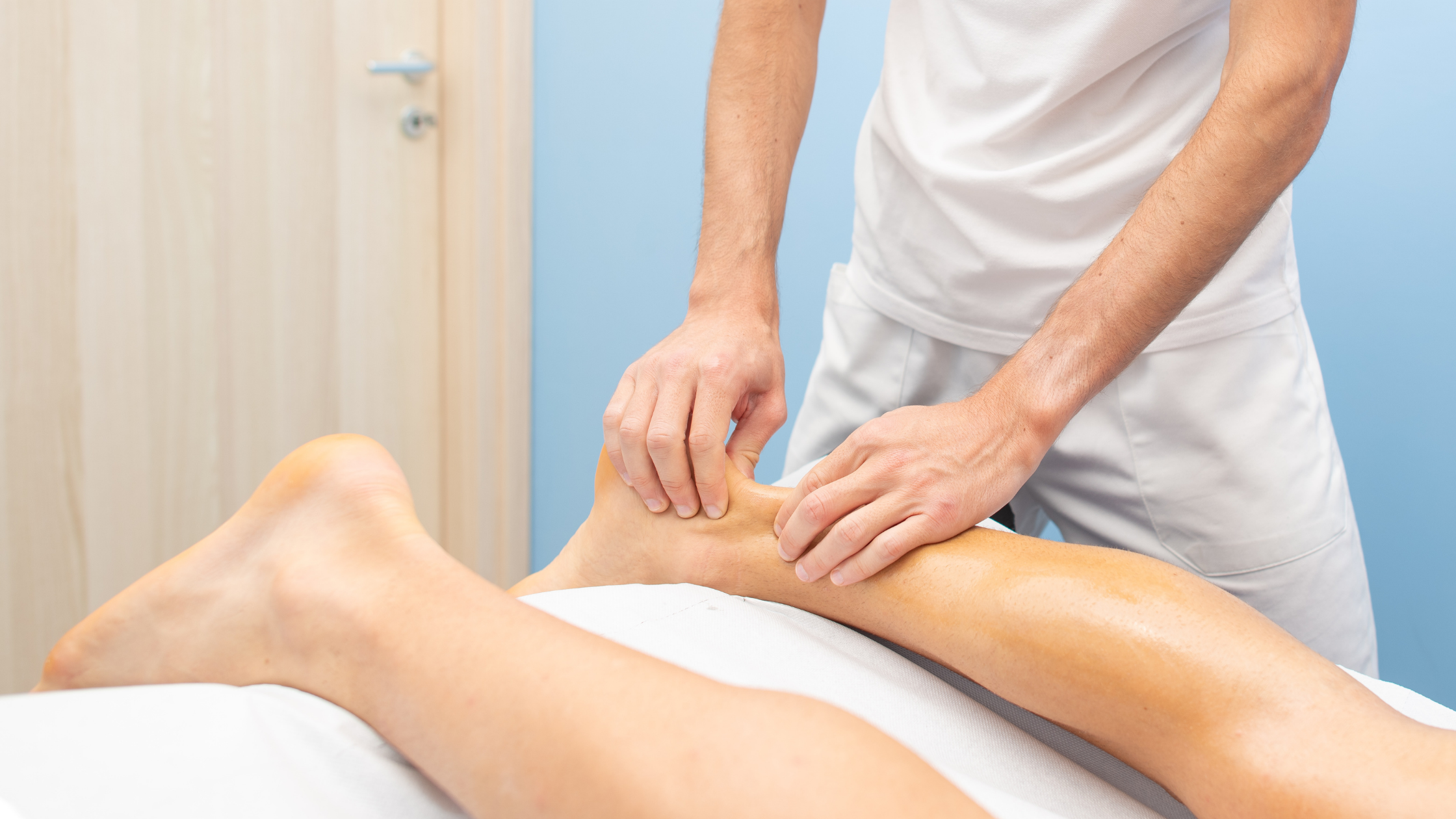 patient getting treated for achilles tendinitis