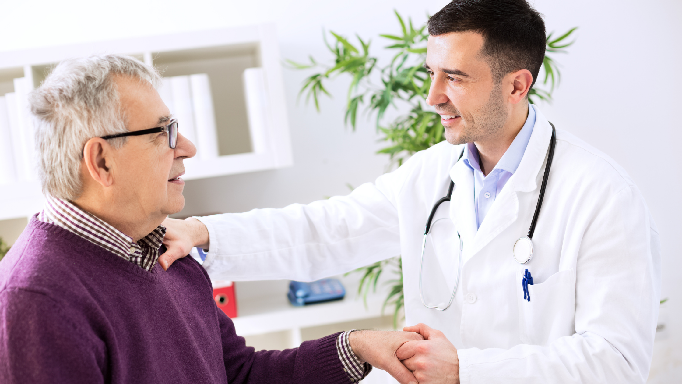 integrated pain management doctor with male patient
