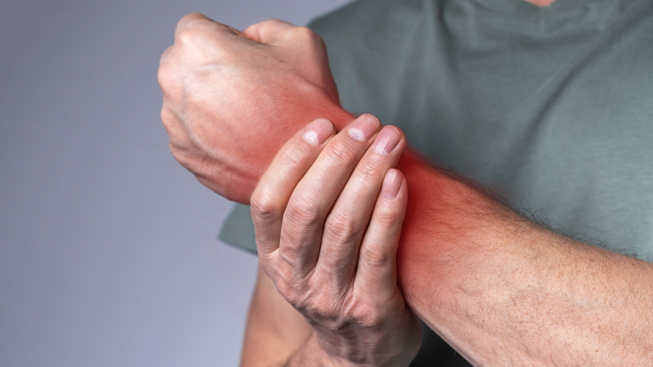 man with causalgia in wrist and arm